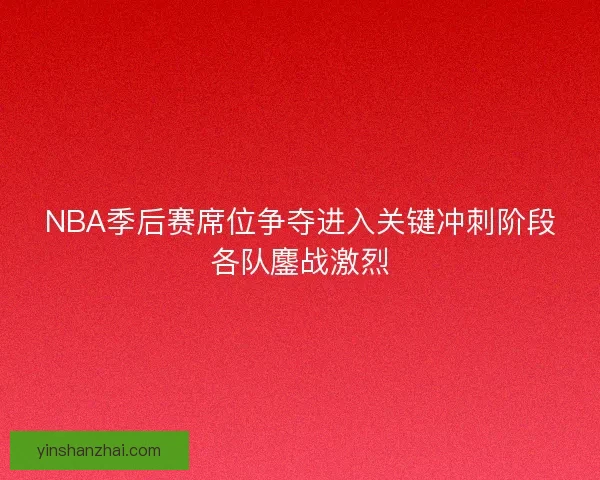 NBA季后赛席位争夺进入关键冲刺阶段各队鏖战激烈